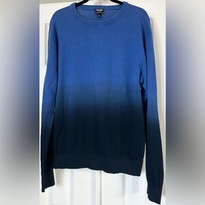 Todd Snyder Blue Ombré Textured Knit Crewneck Sweater Size L